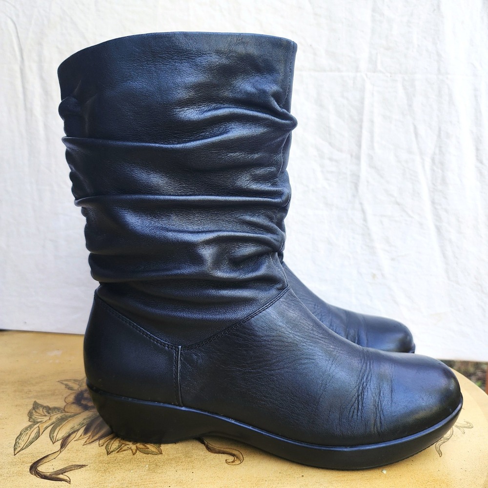 Dansko EU 36‎ Devin Slouch Black Leather Boots Minimalist Quiet Luxury Scandi
